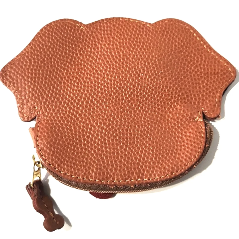 NEW J.P. Ourse & Cie Top Grain Leather Happy Dog Coin Purse